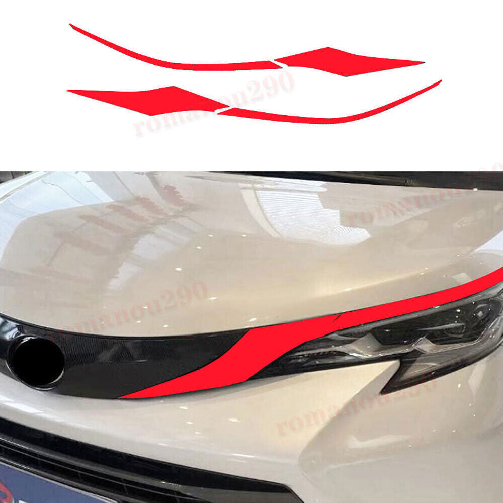 4X for Toyota for Sienna 2021-2023 Red Front Headlight Eyebrows Eyelids Molding Trim