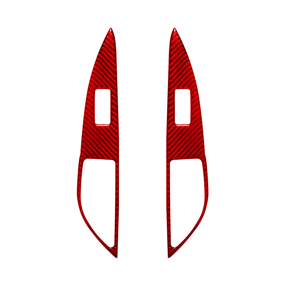 Red Carbon Fiber Rear Door Switch Cover Trim for Mitsubishi Outlander 2014-2016