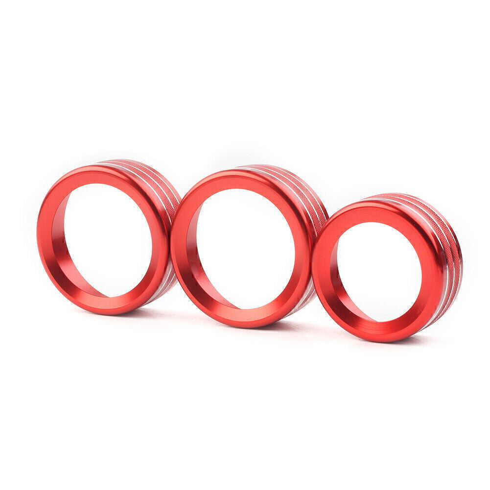 3x red console AC switch knob ring trim for Alfa Romeo Giulia for Stelvio 2017-2020
