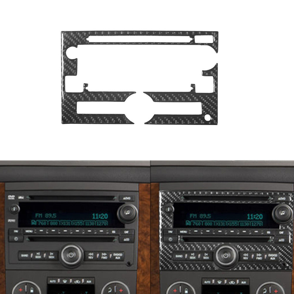 Carbon Fiber With CD Player & DVD Frame Trim For Silverado/tahoe/ for sierra 2007-14