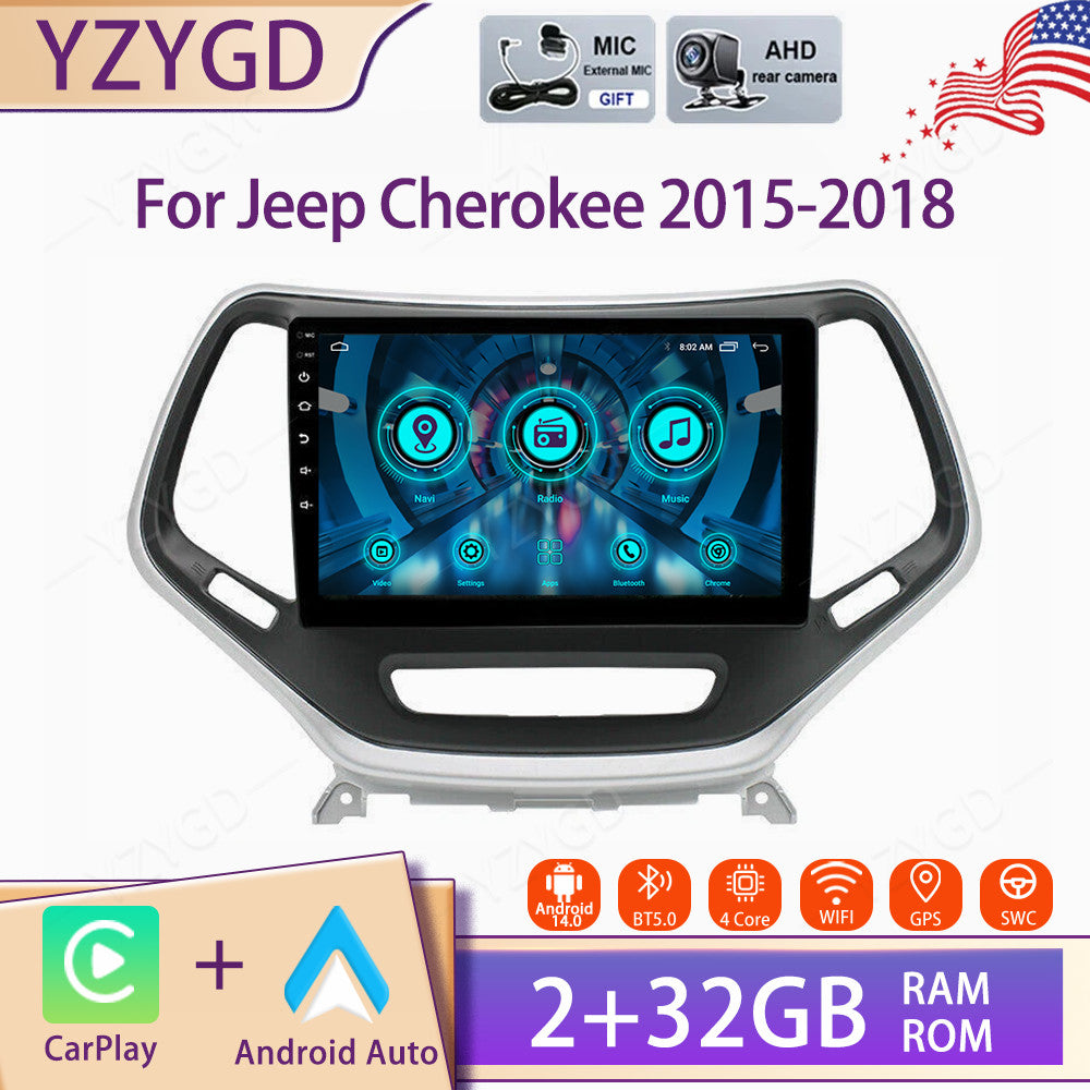 for Jeep Cherokee 2015-2018 Stereo Apply CarPlay Android Car Radio GPS Navi Wifi