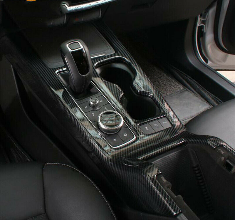 for Cadillac XT4 18-21 Carbon Fiber ABS Console Gear Shift Box Panel Cover Trim