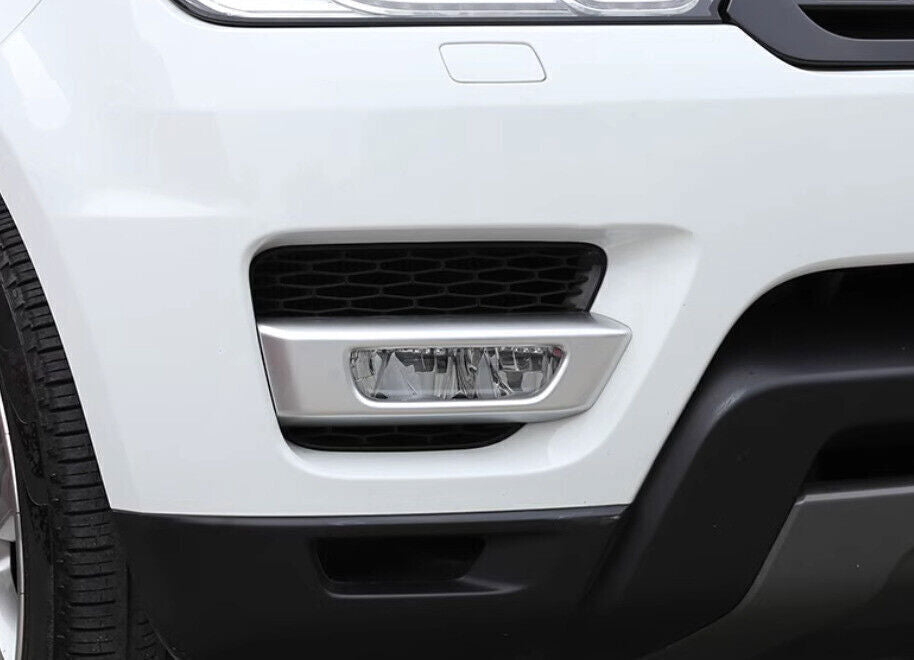 for Range Rover Sport 2014-17 Silver Look Front Bumper Fog Light Lamp Frame Trim
