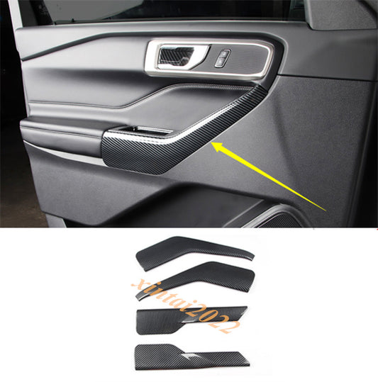 for Ford Explorer 2020-2023 Carbon Color ABS Inner Door Armrest Panel Cover Trim