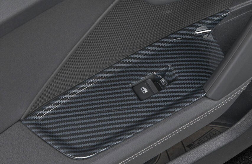 Fit for Audi A3 22-23 ABS Carbon Fiber Glass Window Lifting Panel Decor Trim 4P