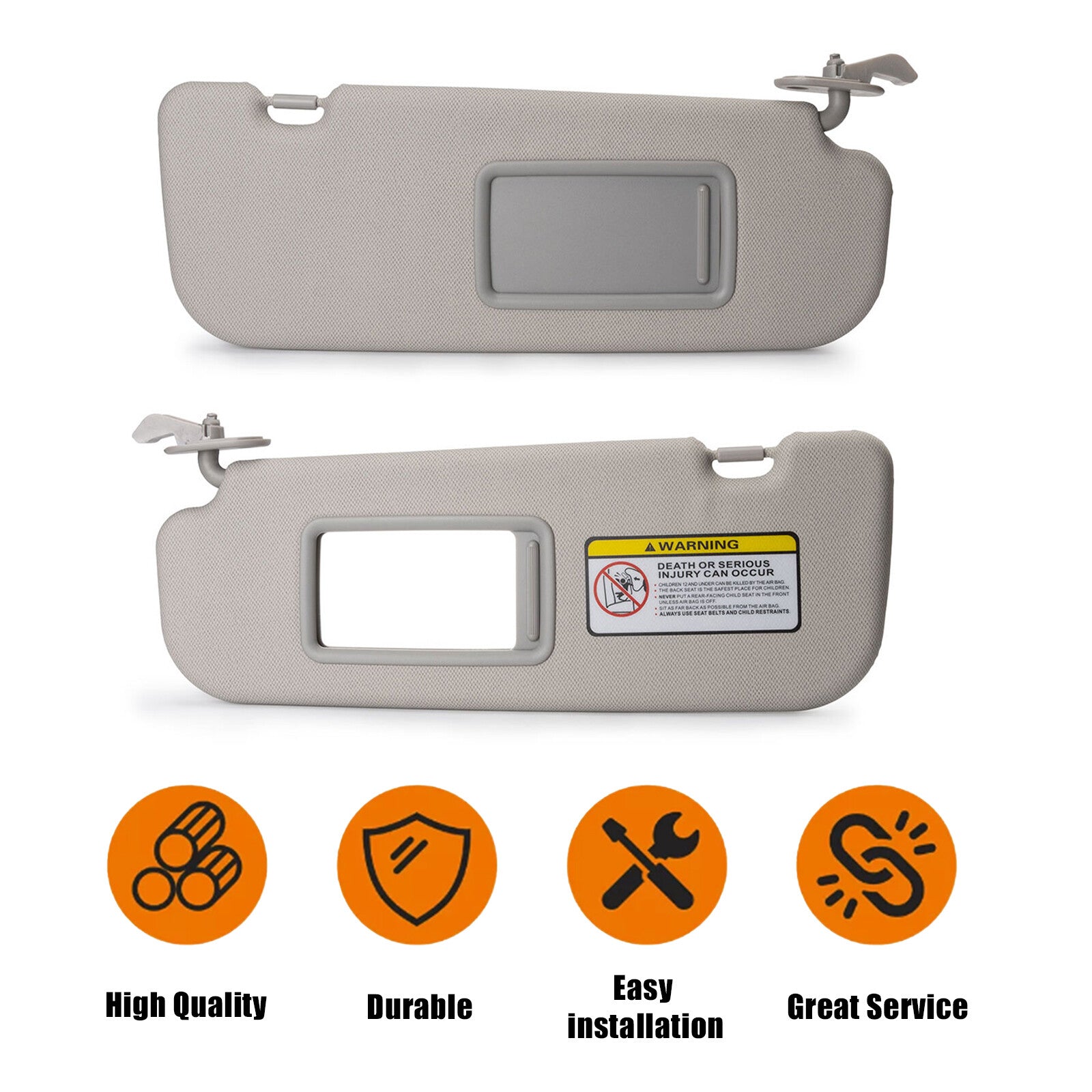 2PCS Car Sun Visor Right +Left Side for Hyundai for Elantra Gray 852103X000TX NEW