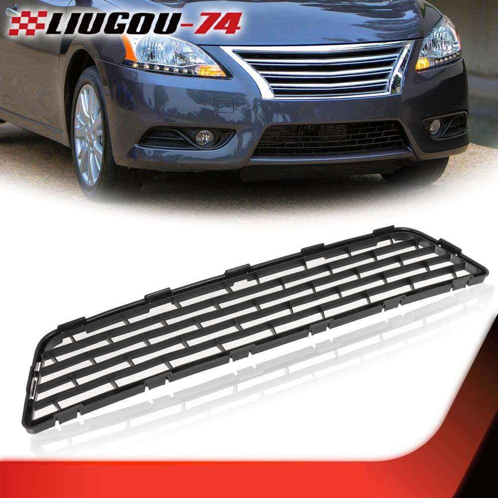 Suitable for 2013, 2014, and 2015 for Nissan Sentra 1.8L, black lower front bumper grille (1 piece).