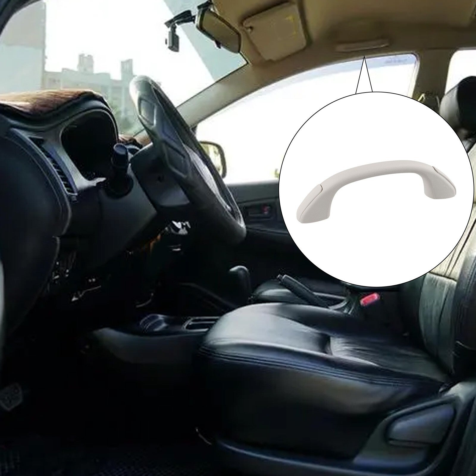 Easy-to-install car interior roof handle trim for Toyota Hilux, grey.