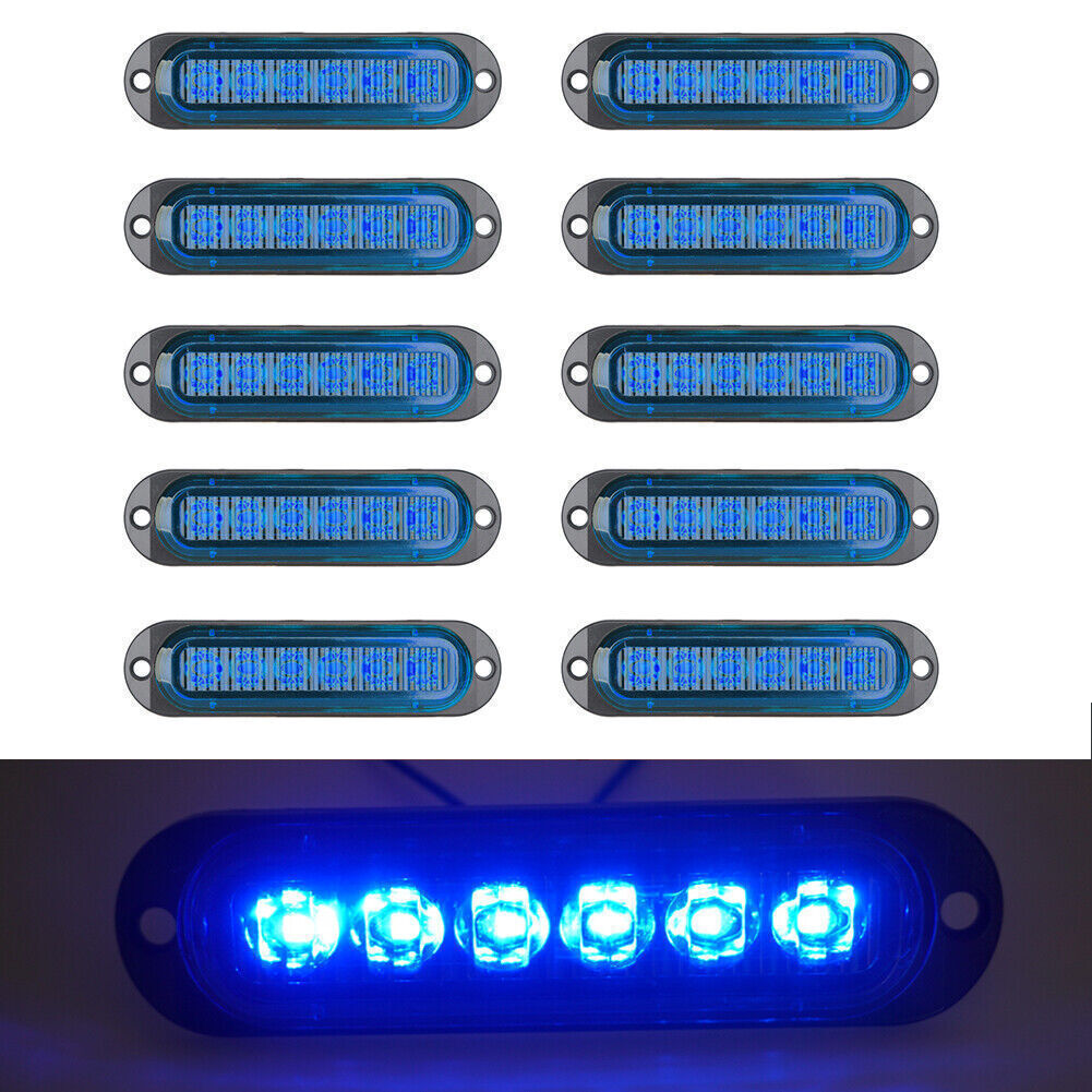 10PCS 6-LED Clearance Lights Side Marker Lamp For Truck Trailer Caravan Lights