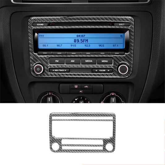 Carbon Fiber Radio Without Navigation Trim for Volkswagen for Jetta Sedan 2011-2014