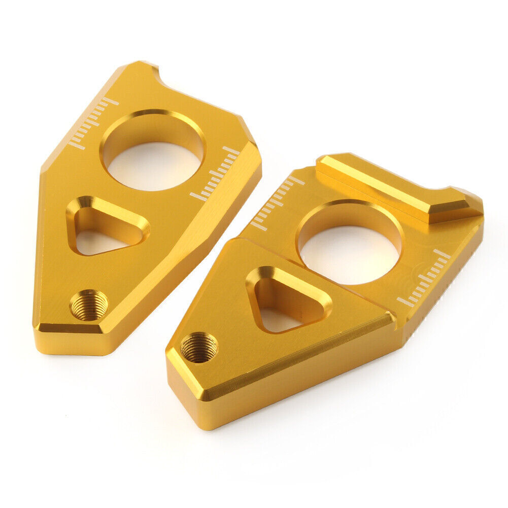 Achse Kette Einsteller Bl?cke Gold Fur for Yamaha YZF R1 FZ8 FZ1 TMAX 530