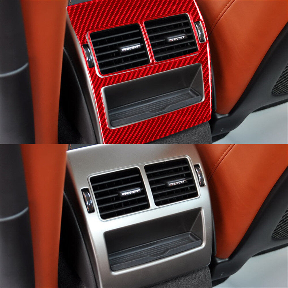 2¡ÁRed Carbon Fiber Inner Rear Air Vent Outlet Panel Trim for Jaguar XF 2009-2011