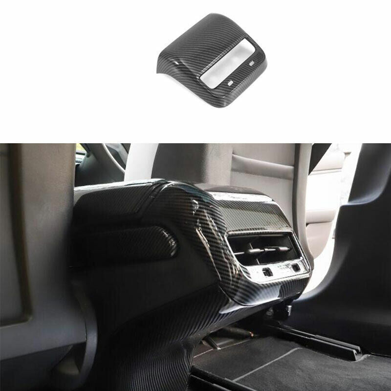 for Tesla Model 3 2017-23 Carbon Fiber Black Car Rear Air Vent Outlet Cover Trim