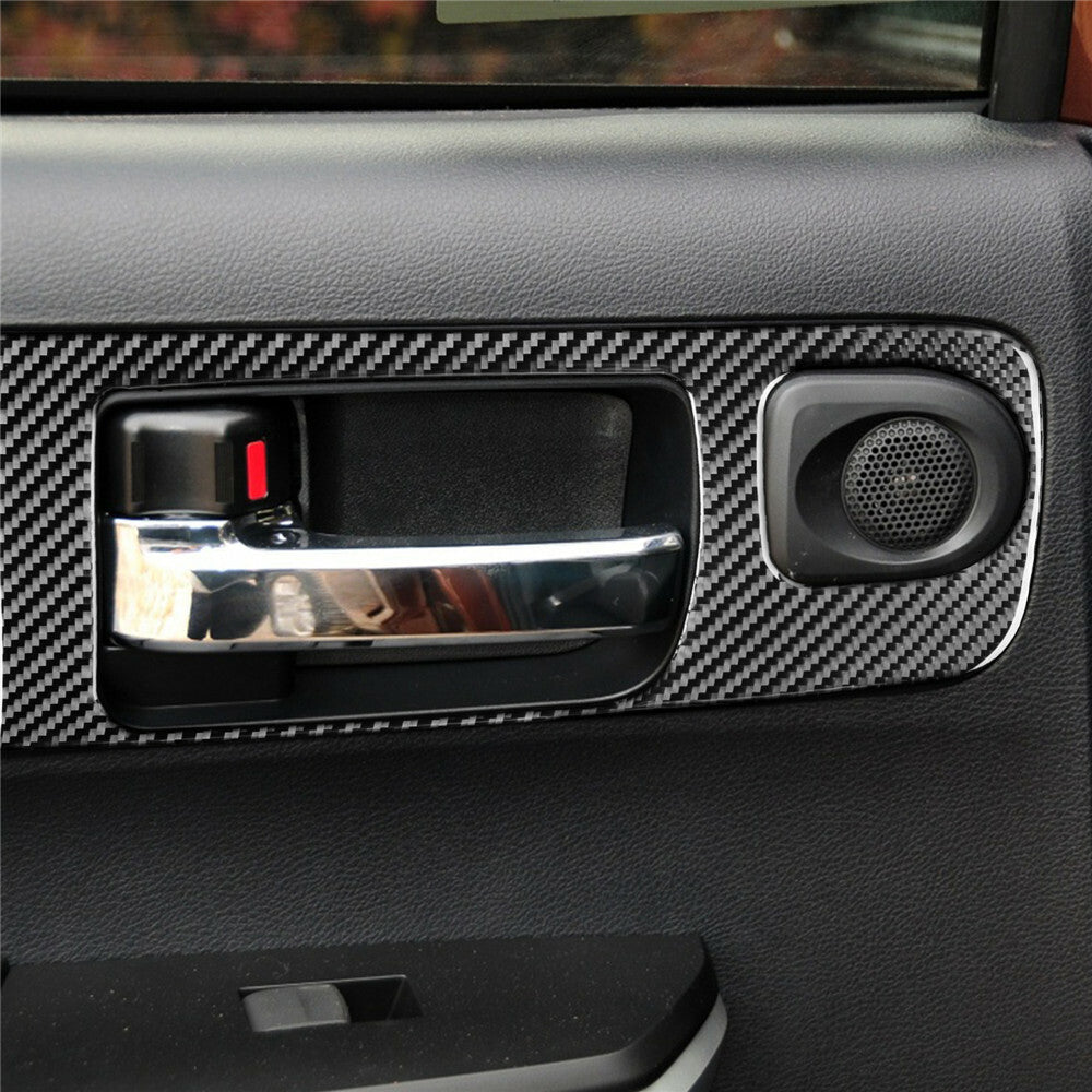 4¡Á Soft Carbon Fiber Interior Door Handle Panel Trim For T@yota Tundr@ 2014-2021