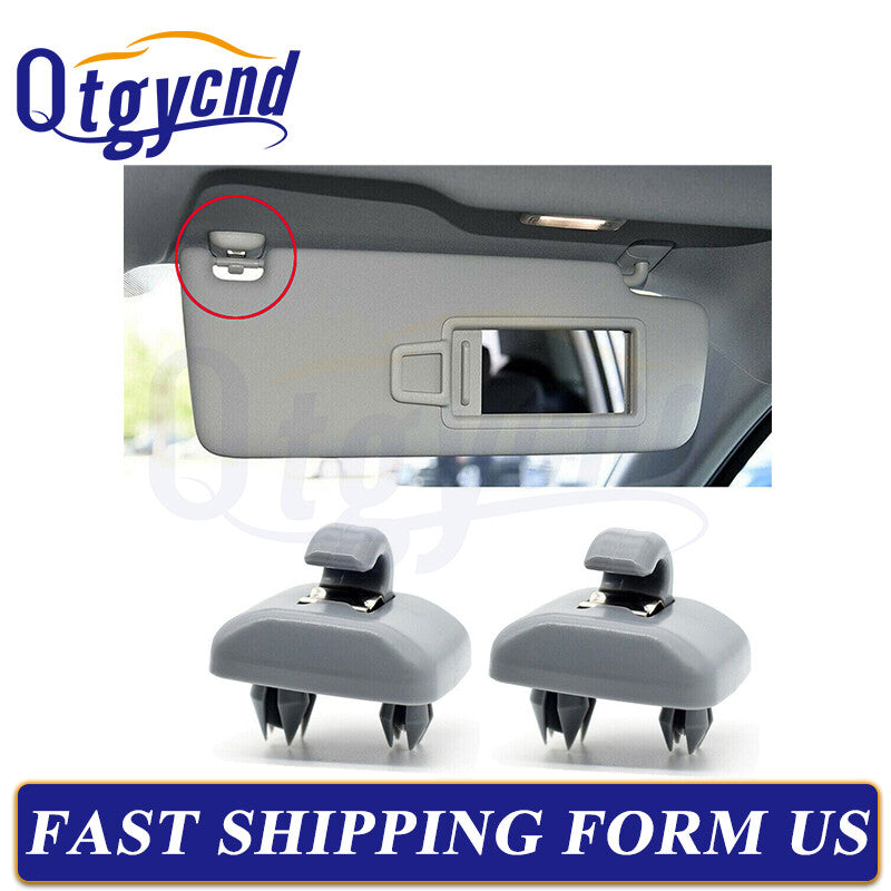 2Pcs Sun Visor Clips for Audi A4 A5 A7 Q3 Q5 B6 B7 B8 S4 S5 TT 8U0857562A Grey