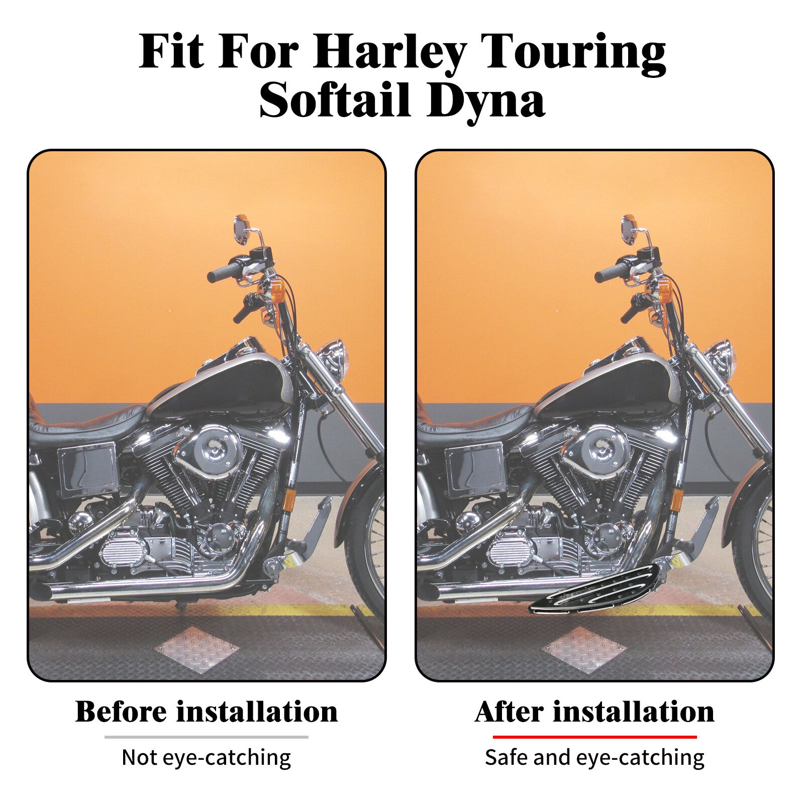 Driver Floorboards Fit for Harley Touring Softail Street Road Glide Fat Boy Dyna