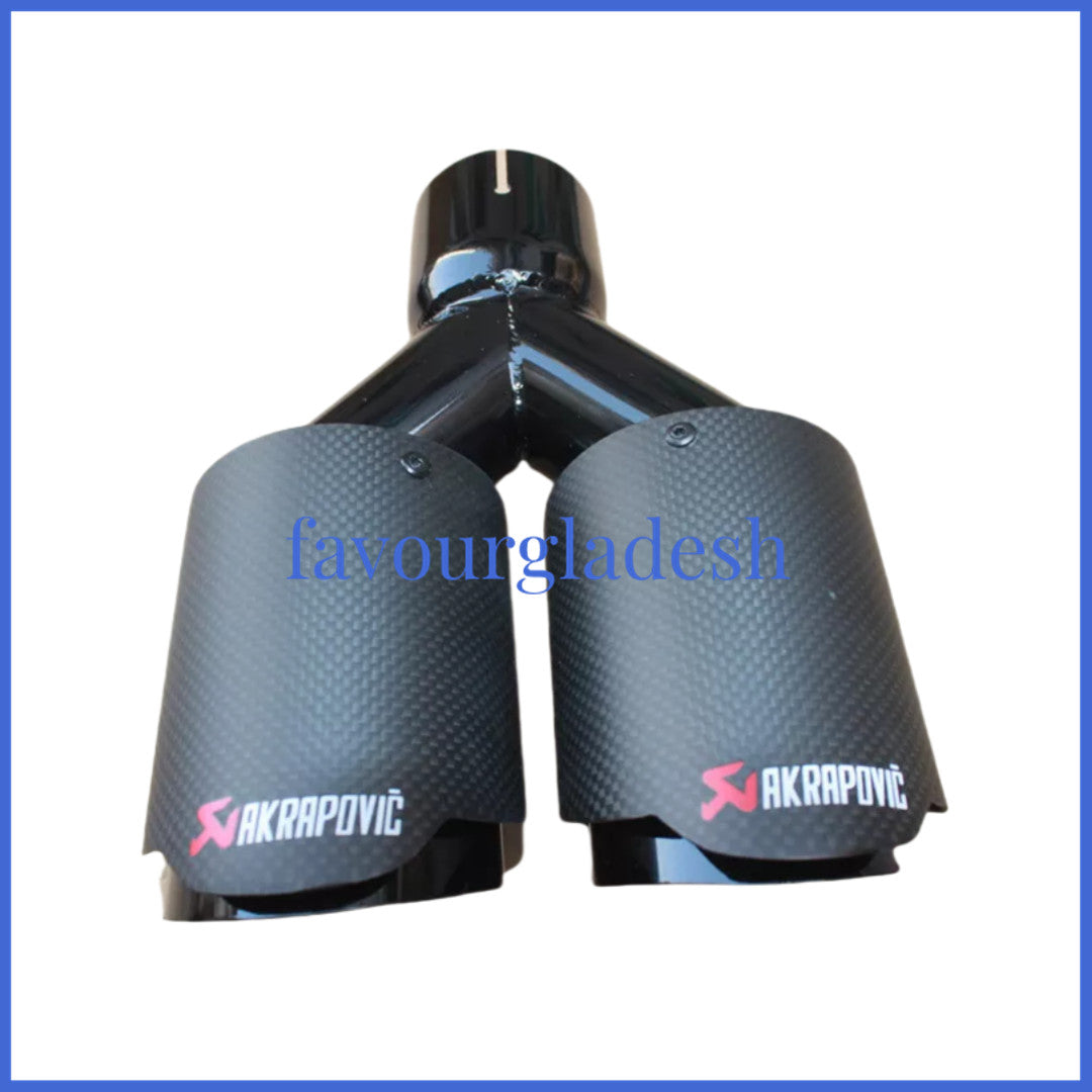 1PCS ID:63mm OD:89mm Akrapovic Carbon Fiber Matt Black Exhaust Tip Dual Pipe