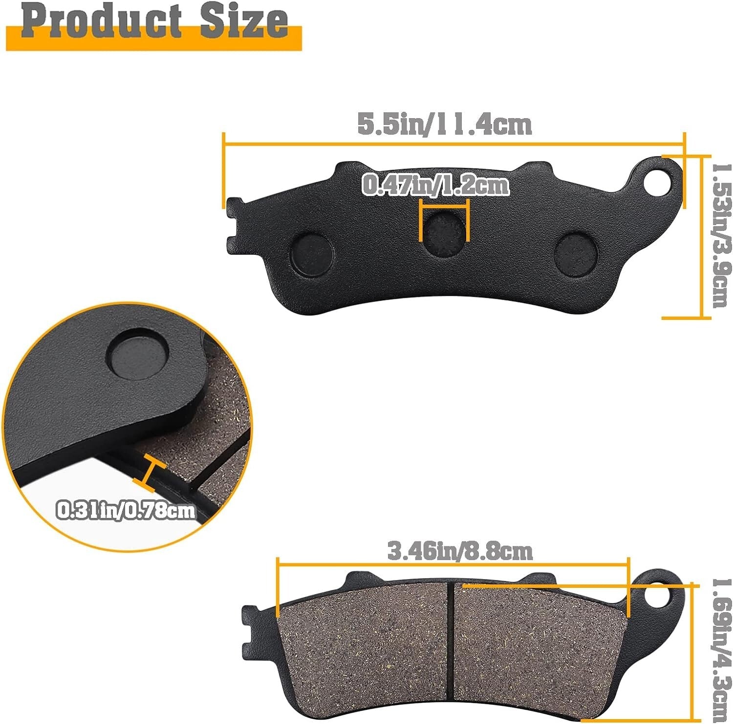 Brake Pads for honda VTX1800 2002-13/GL1800 2001-2016/CBR1100XX Blackbird 1997