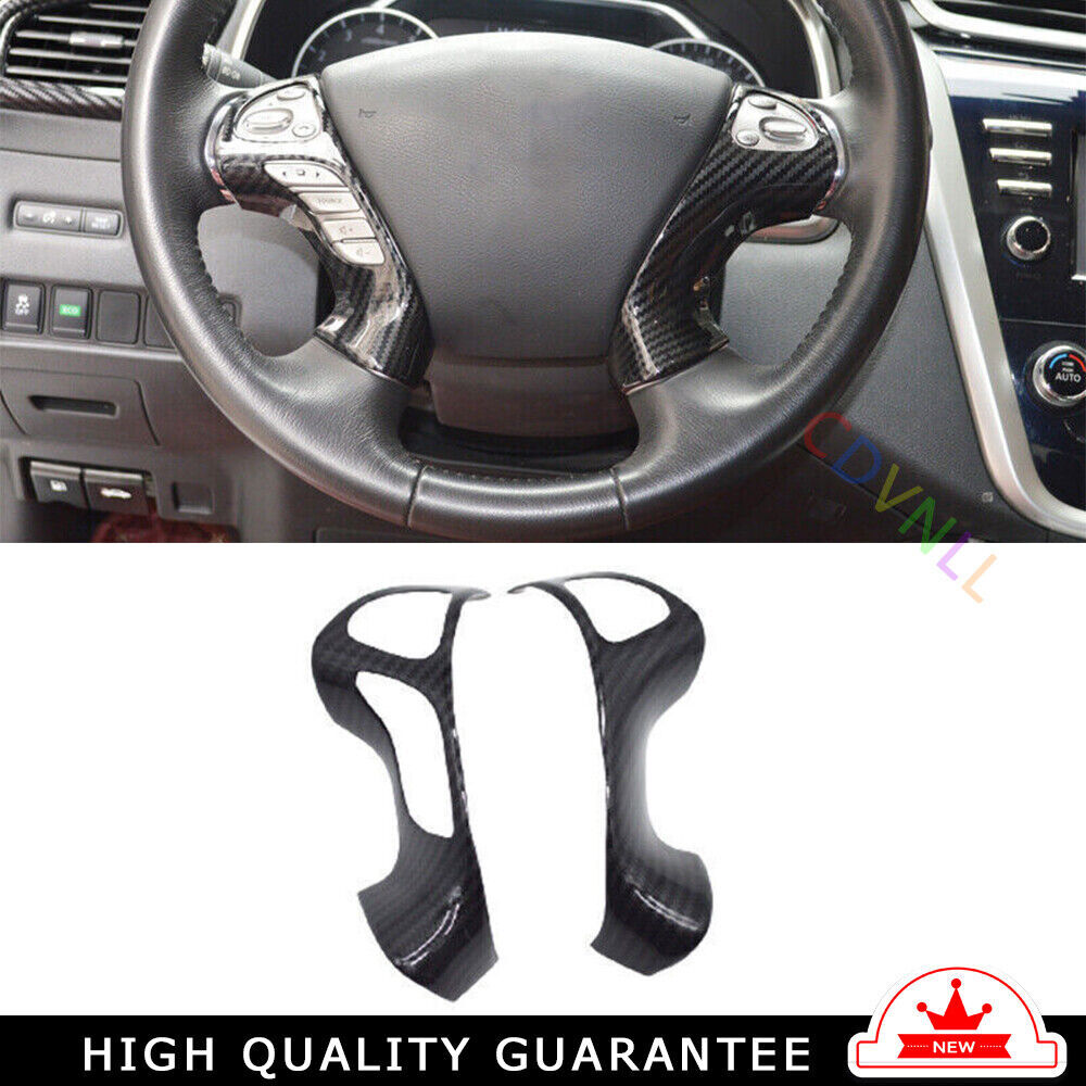 Steering Wheel Button Frame Trim Inner for Nissan Murano 2015-2021 Carbon Fiber