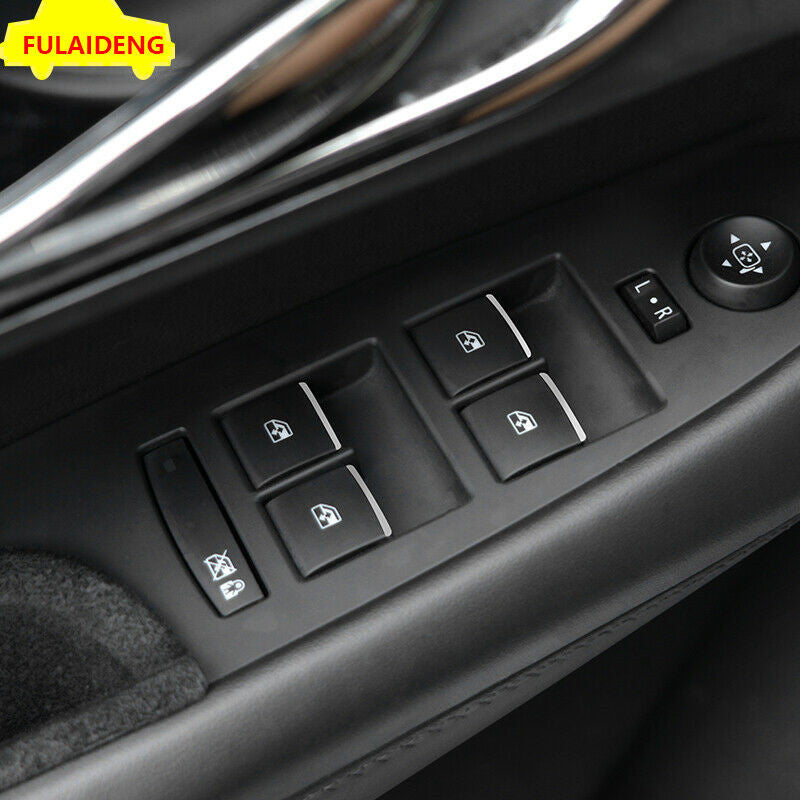 Chrome Window Lift Panel Switch Button Cover Trims 7X for Cadillac SRX 2010-2016