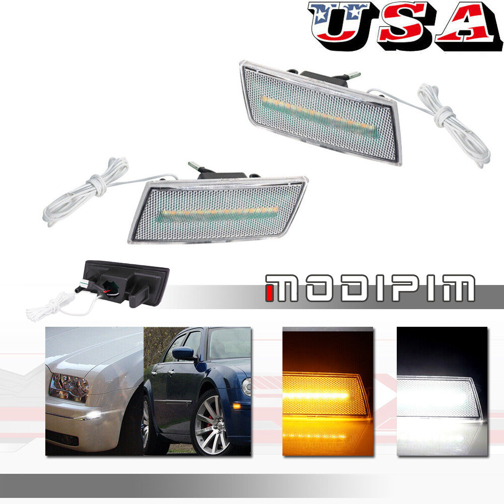 Switchback with LED transparent side marker turn signals for 2005-10 for Chrysler 300