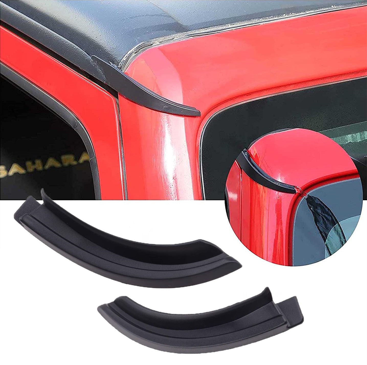 2PCS for Jeep for Wrangler JL JLU Gladiator JT Accessory Water Rain Gutter Extension