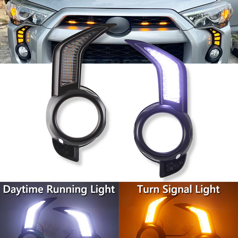 LED DRL for Toyota 4Runner 2014-2021 Front Fog Daytime Running Light Turn Signal