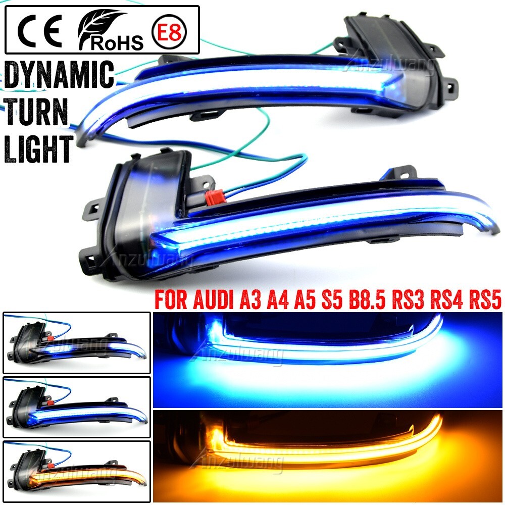 Dynamic LED Wing Mirror Indicator Turn Signal Light for Audi A4 B8.5