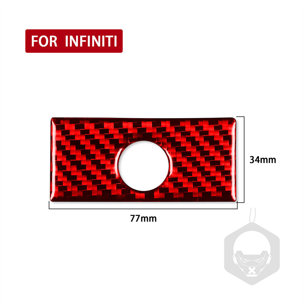 Red Carbon Fiber for Co -pilot Storage Box Handle Trim for Infiniti G37 Sedan 2007-13