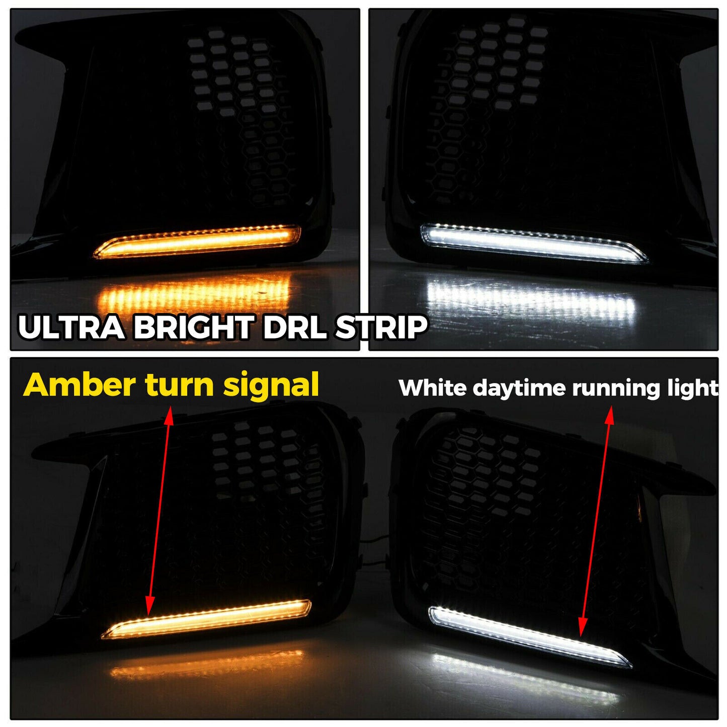 LHRH For 2018-up for Subaru WRX STI Sequential/Switchback LED DRL Fog Light Bezels