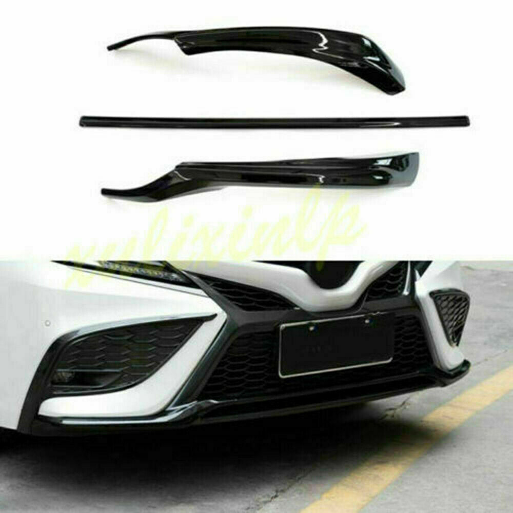 3X For 2021 2022 for Toyota for Camry SE XSE Piano Black Front Bumper Molding Cover Trim
