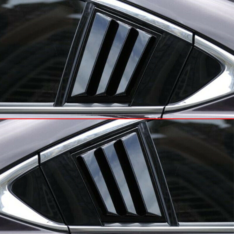 Glossy Black 2X Rear Window Louver Vent Cover Trim for Mazda 6 Atenza 2014-2021