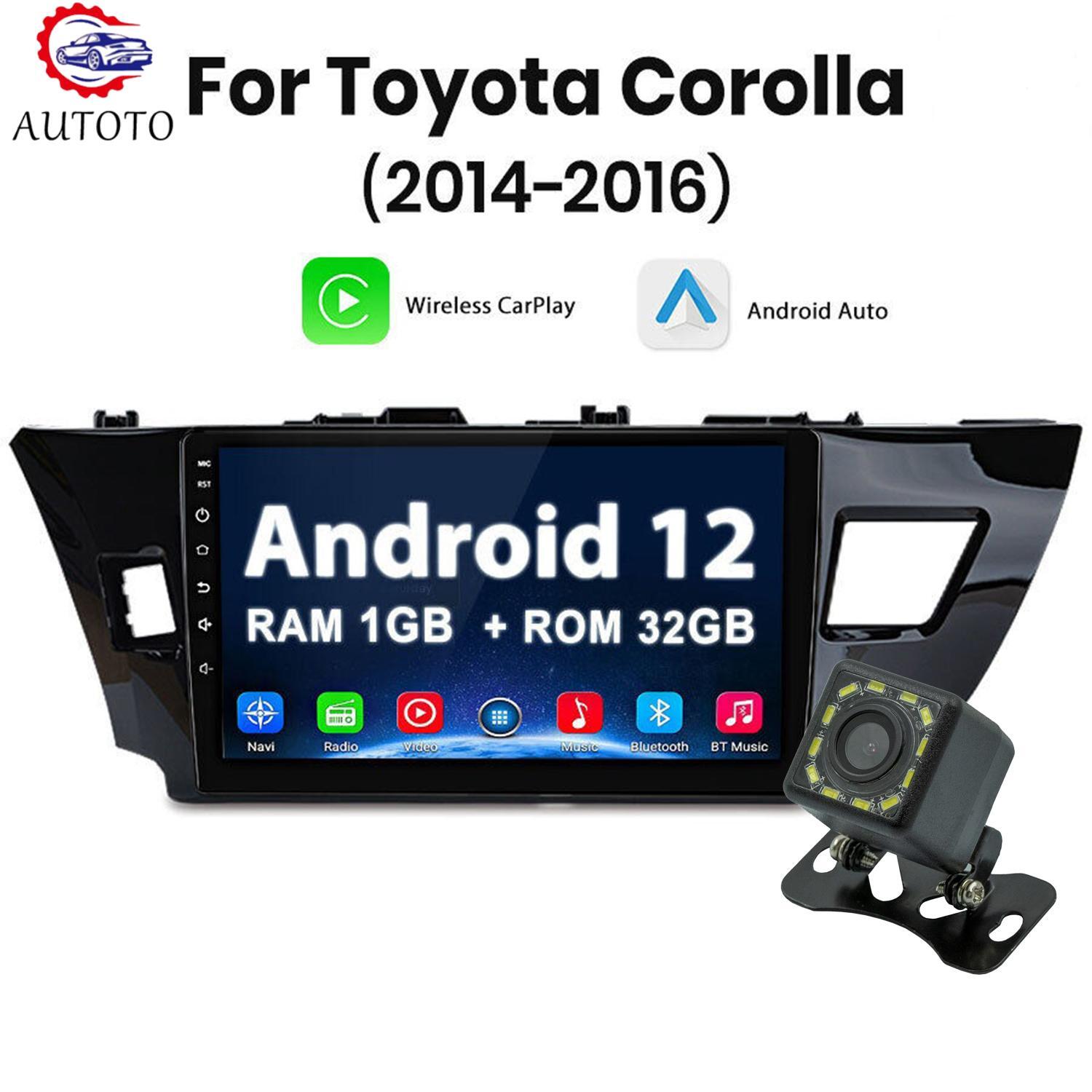 Car Stereo Radio Fit for Toyota for Corolla 10.1 1G 32G Carplay Camera 2014-2016