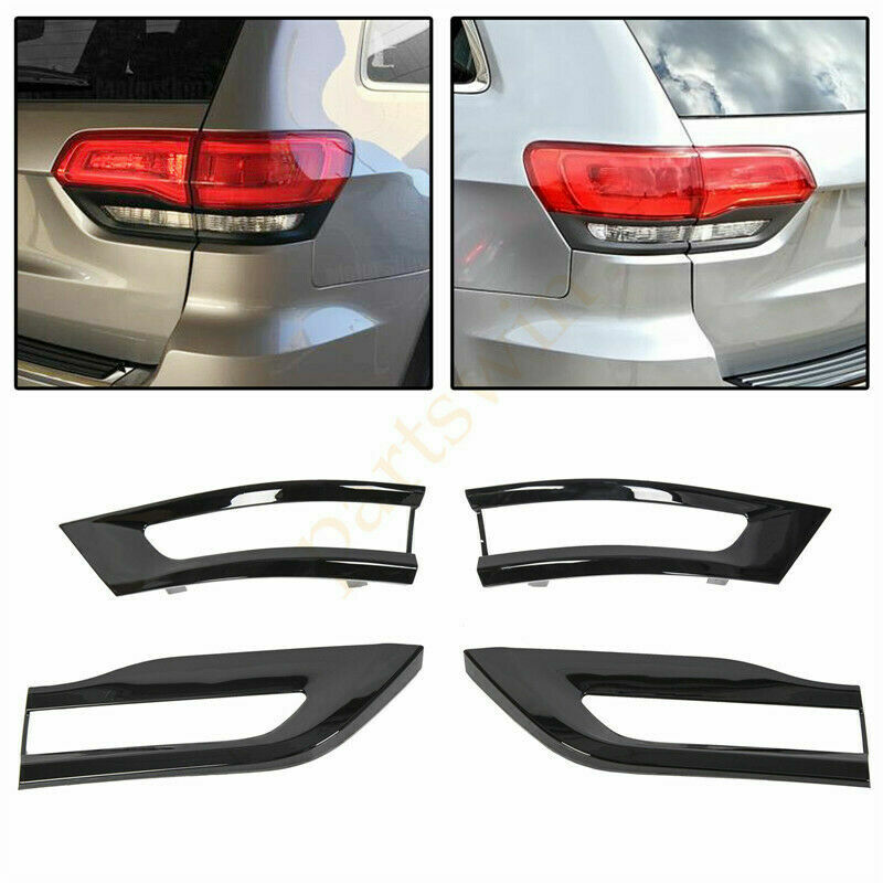 Gloss Black Taillight Trim Bezel Kit for Jeep Grand Cherokee 2014, 2015, 2016, 2017 - 2020