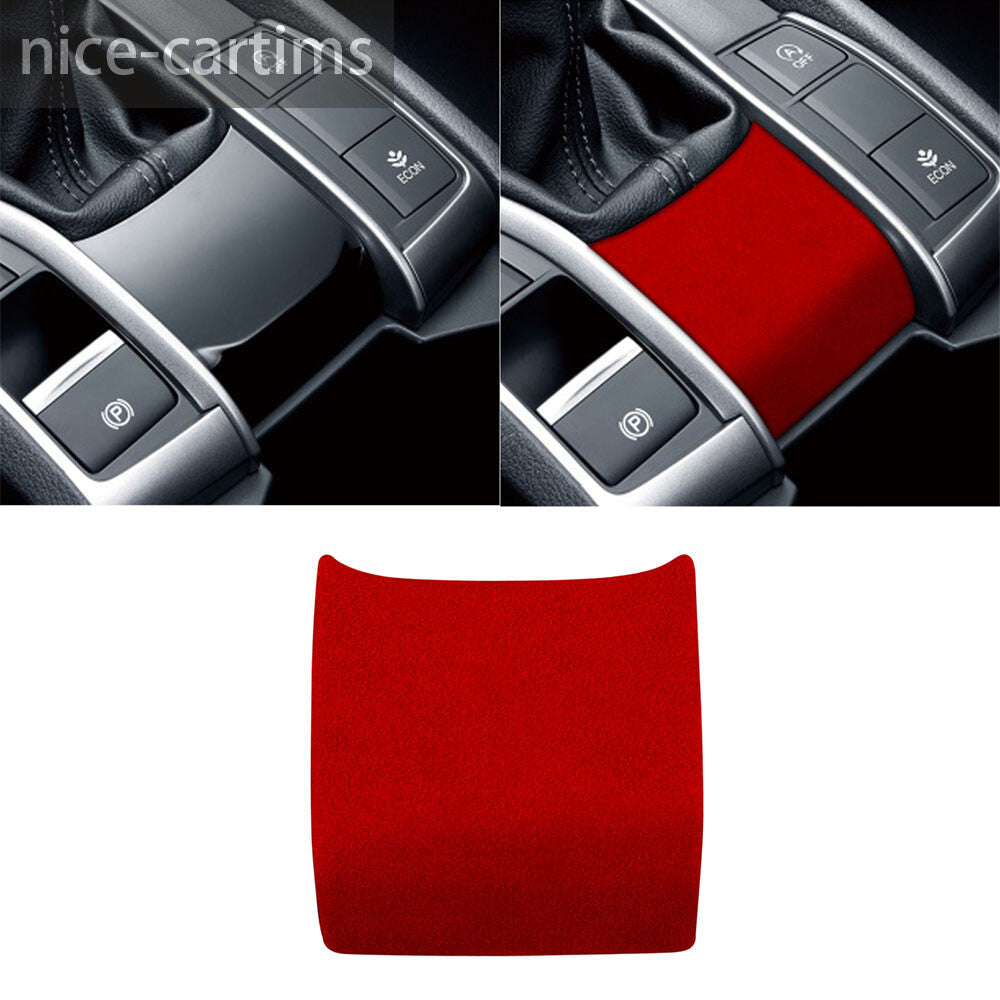 Suede Wine Red Console Gear Shift Lower Panel Cover for Honda for Civic 10th 2016-21