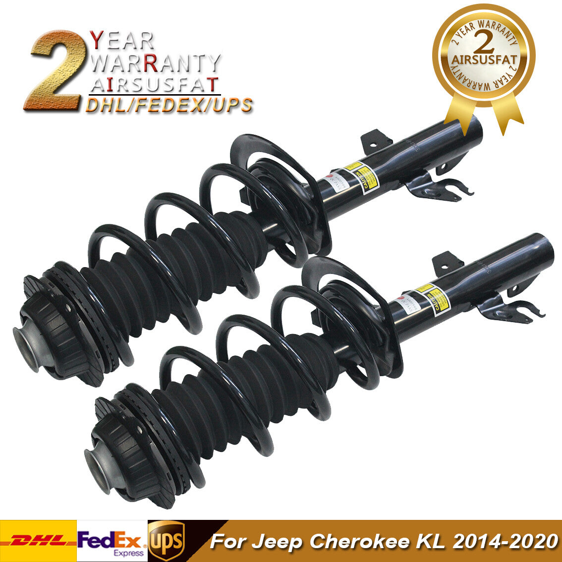 2X Front Left Right Shock Absorber Strut Assys for Jeep Cherokee KL 2014-2020