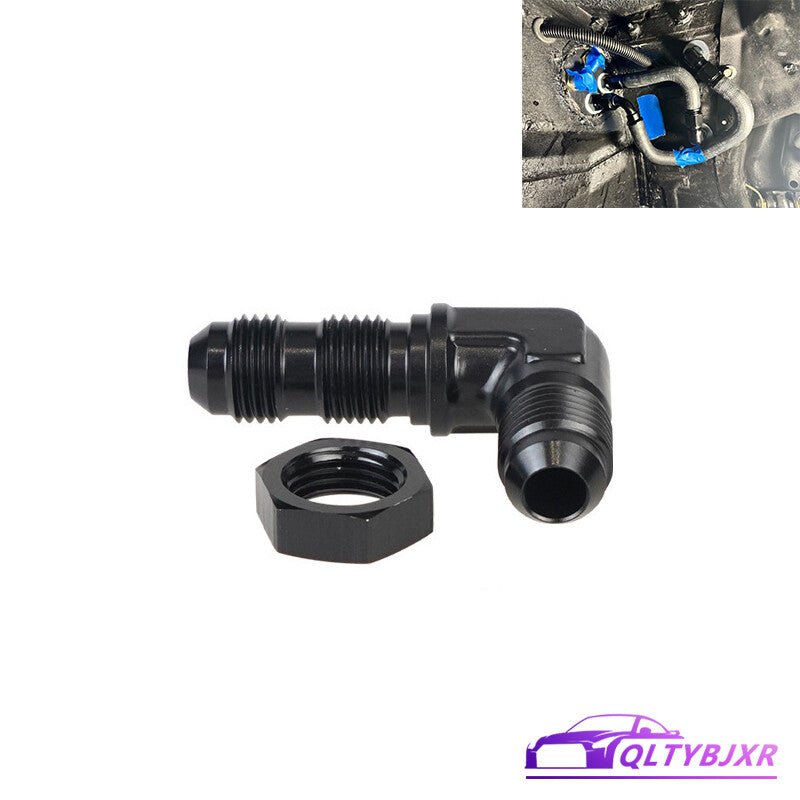 Aluminum 90 Degree 6AN Male Flare Union Bulkhead Fuel Fitting Adapter AN6 W/Nut