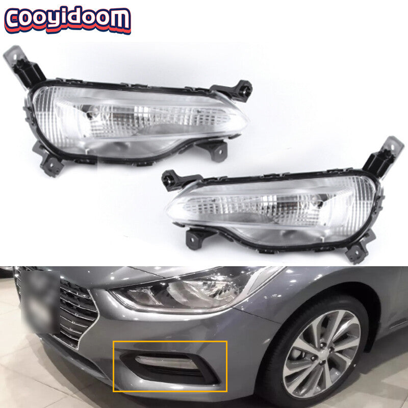 Front bumper fog lights Lamps driving lights for Hyundai Accent 2017-2020 LHRH