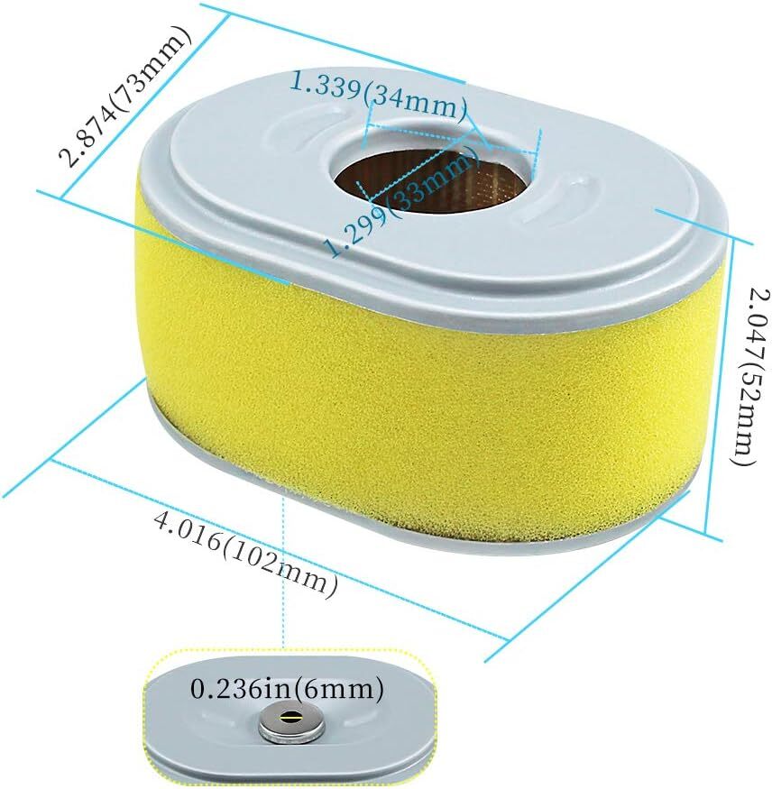 Air Filter for Honda GX110 GX120 John Deere180 220 260 3.5 4HP AM123909 MIU11464