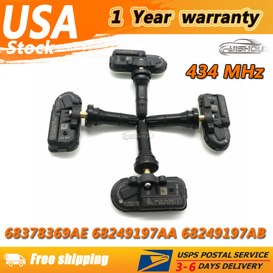 Set of 4P 68249197AA TPMS TIRE PRESSURE SENSOR for Jeep Cherokee for Dodge for RAM 1500