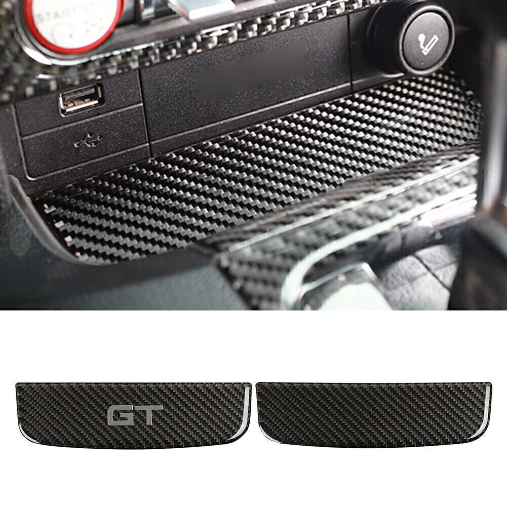 for Ford for Mustang 2015-2019 2018 Carbon Fiber Interior Storage Box Trim Cover