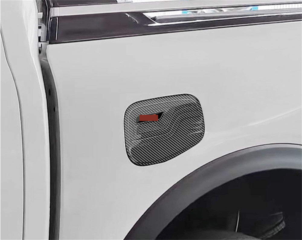 1P Carbon Fiber Fuel Filler Tank Cover Door Gas Cap Trim for Ford Ranger 24-2025