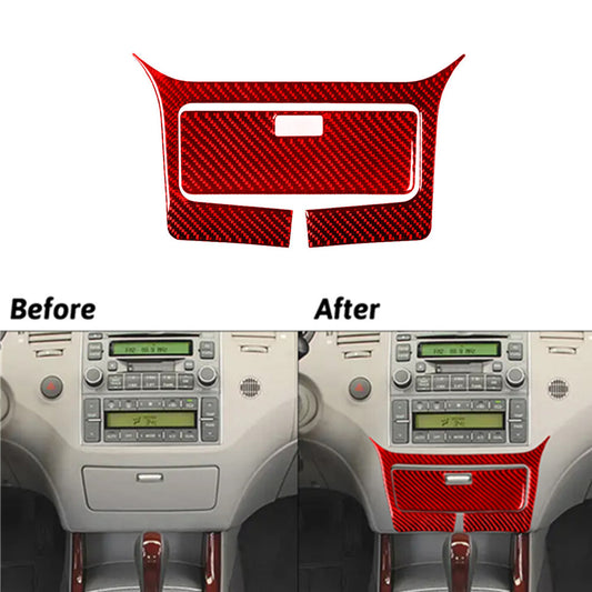 2Pcs Red Carbon Fiber Center Storage Cover Trim for Hyundai Azera 2006-2011