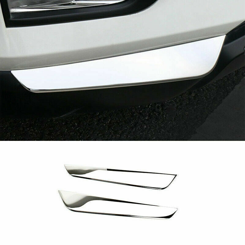 for Nissan Rogue 2017-2020 Silver Stee Front Bumper Cover Side Corner Guard Trim