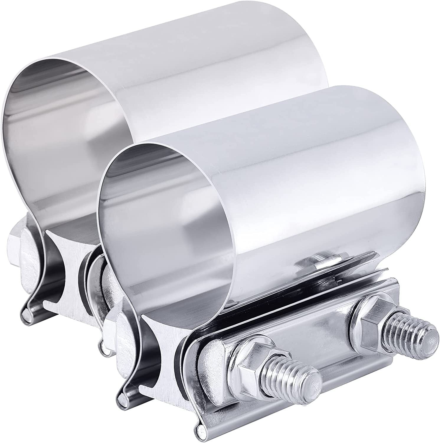 2.25 InStainless Steel Butt Joint Band Exhaust Clamp Sleeve for Muffler Downpipe