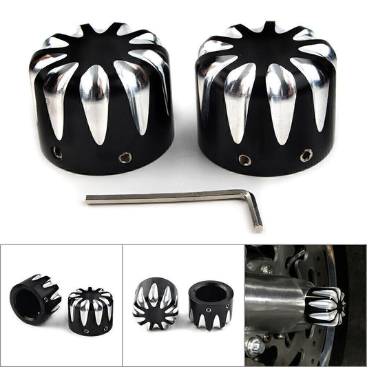CNC Motorcycle Front Axle Cap Nut Cover?Black for Harley Electra Glide Sportster