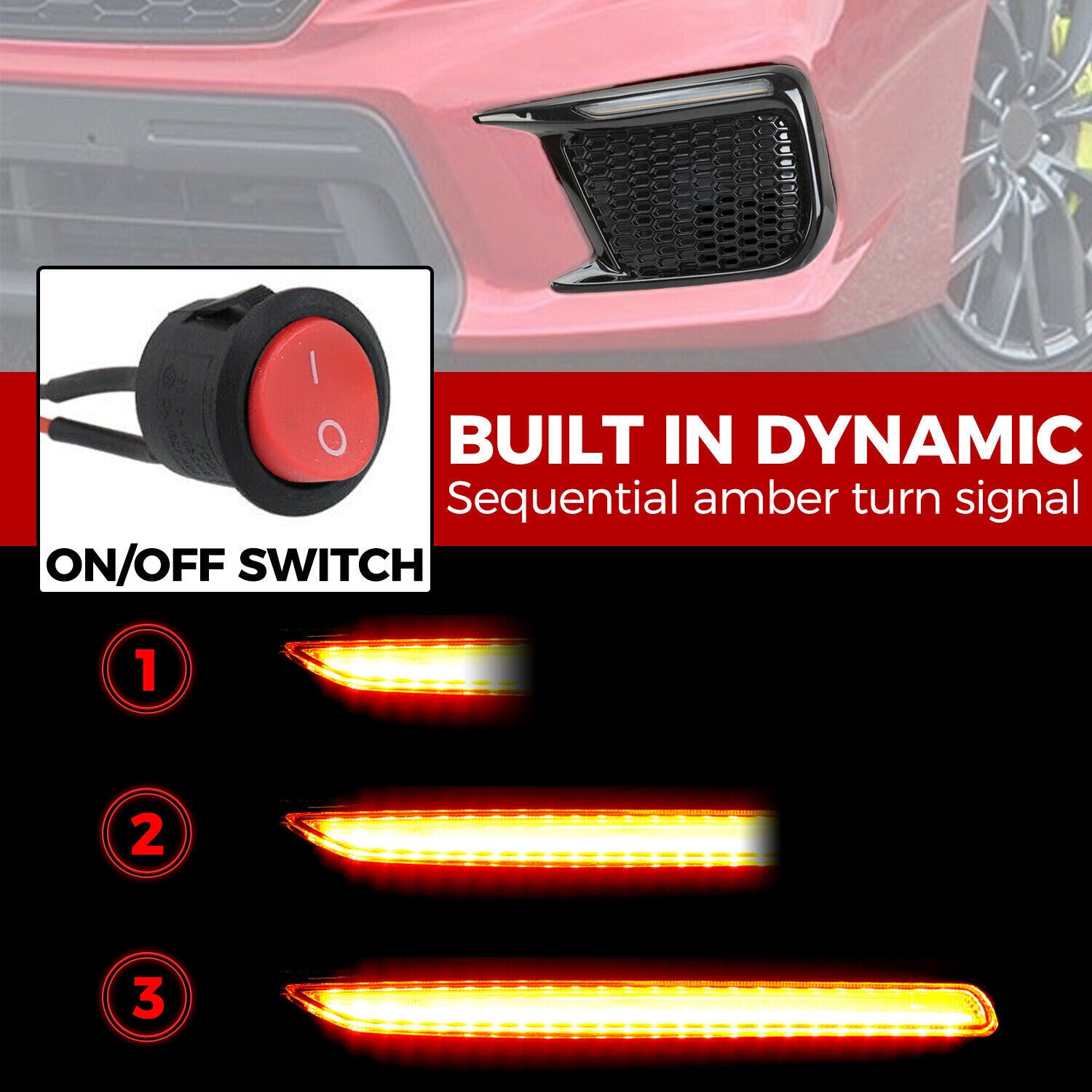 LHRH Sequential/Switch LED DRL Fog Light Bezel for 2018 and Later for Subaru WRX STIs