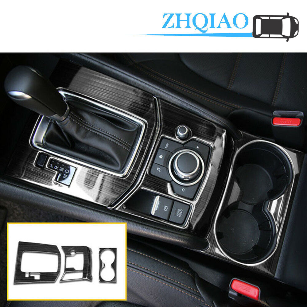 Car Water Cup Holder Frame Gear Shift Protector Cover Trim Fits CX-5 2017-2018