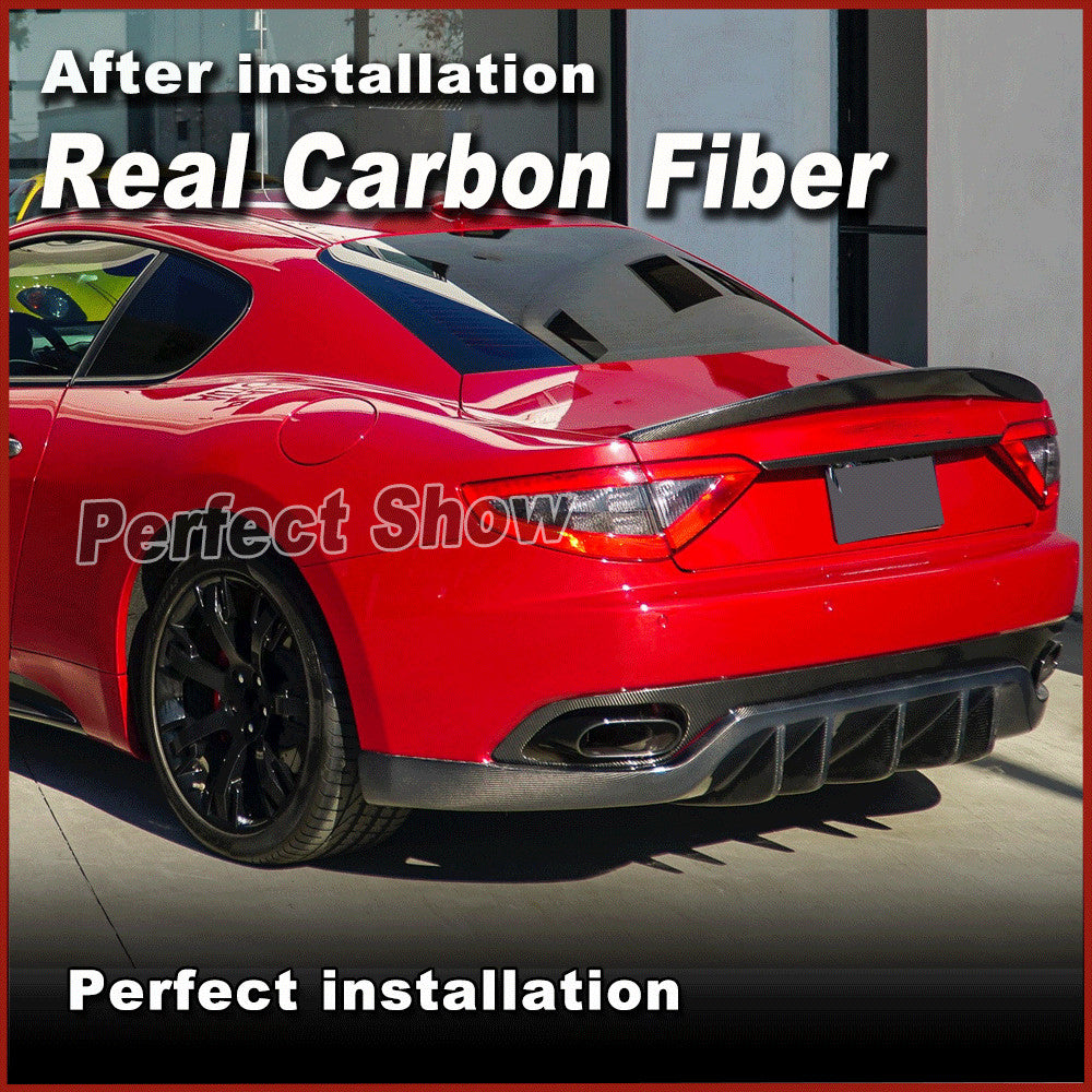 Fit for Maserati GranTurismo 06-14 Rear Bumper Diffuser Lip Spoiler Real Carbon
