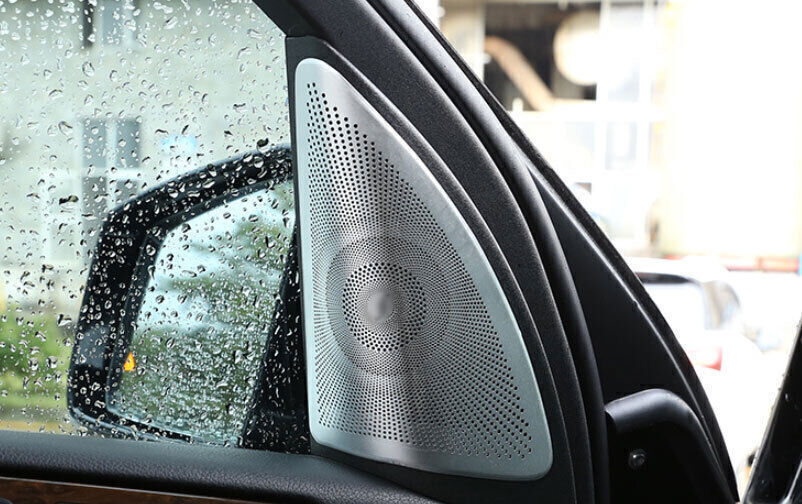 for Benz GLS GLE 2016-2019 Aluminum Silver A Pillar Speaker Frame Cover Trim 2P